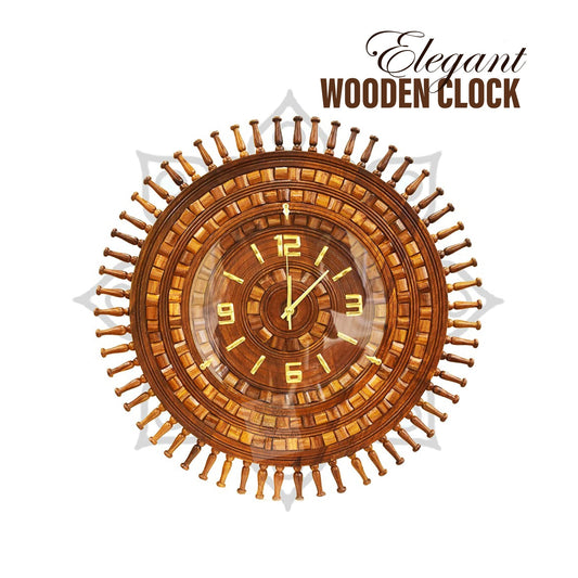 Elegant Wooden Clock Hand Made